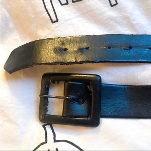 Vintage leather belt with black leather buckle